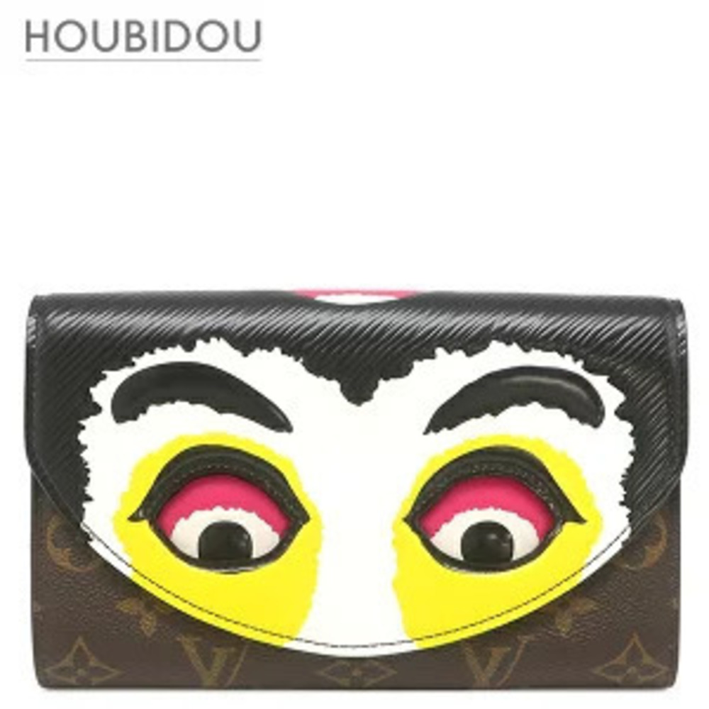 Louis Vuitton Chain Wallet Pochette Kabuki Mask Monogram Canvas x Yellow